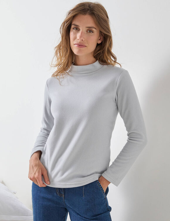 T-shirt col "cheminée" maille micro-polaire - chaleur intense (gris) T-shirt col "cheminée" maille micro-polaire - chaleur intense (gris)